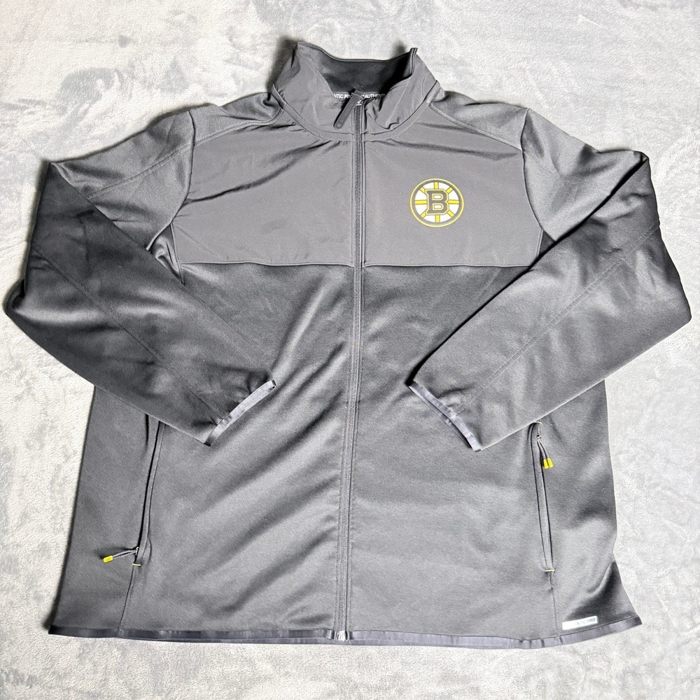 Fanatics Authentic Pro Boston Bruins NHL Full Zip Jacket Mens 2XL Black Fleece